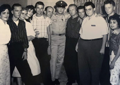 Group photo of private going away party for Elvis in Killeen, Texas